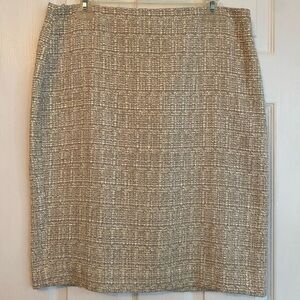 Talbots Beige Tweed Pencil Skirt